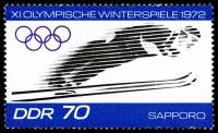 (1971-105) Марка Германия (ГДР) "Прыжки с трамплина"    Зимние ОИ 1972, Саппоро III O